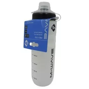 Фляга велосипедная M-WAVE, пластик, 0,75 л, с крышкой, с широким клапаном, белый, 5-340402