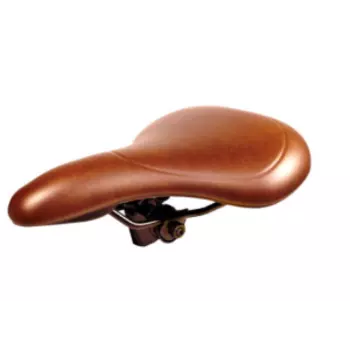 Седло велосипедное JOY KIE, MTB, 260*200mm, комфорт, эластомер, 450гр, коричневое, KS-9040