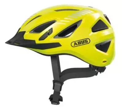 Велошлем ABUS URBAN-I 3.0 с LED фонариком, регулировка размера, 17 отв, 280гр, желтый, 05-0086867 (Размер: L (56-61 см))