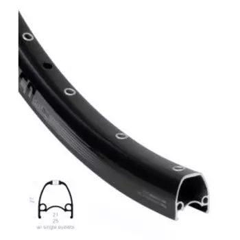 Обод велосипедный Rodi Cyclone TLR, 700c, eyelets, pinned, 622X21, 32H, черный, АВТОНИППЕЛЬ, 3159R32PH0