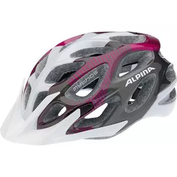 Велошлем Alpina Mythos 2.0, бело-фиолетово-серый