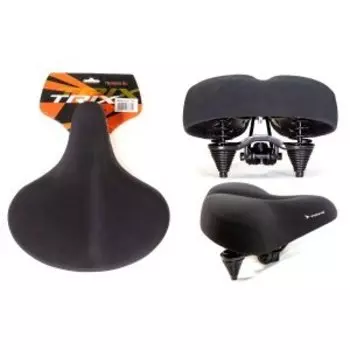 Седло TRIX, комфорт, 270x255 мм, с замком, пружинное, черный, AZ-001