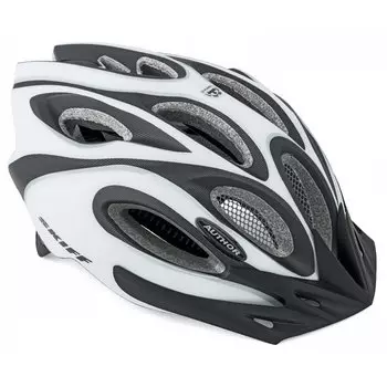 Велошлем AUTHOR, спортивный с сеточкой Skiff 201, 14 отверстий, INMOLD, матовый бело-черный, 8-9001275 (Размер: 52-58 см, Цвет: Матовый бело-черный)
