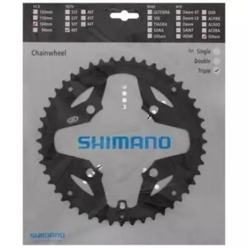 Звезда передняя SHIMANO, для FC-RS400, 34T-NA, черная, для 50-34T, Y1VM34000