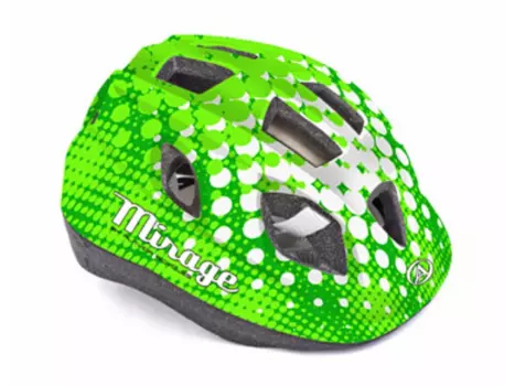 Велошлем детский Author Mirage Inmold, зелено-белый