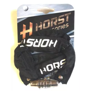 Замок велосипедный HORST, цепь (4 разряда), 2,2х800 мм, кодовый, черный, 09-100227