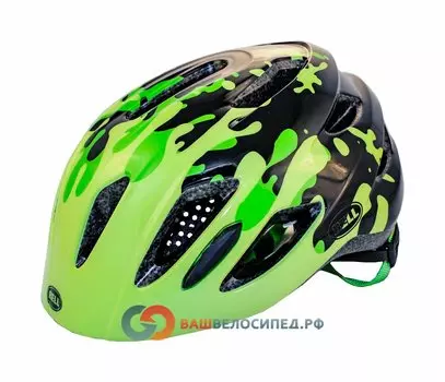 Велошлем детский Bell ZIPPER pop grn splat, желто-зеленый с черным