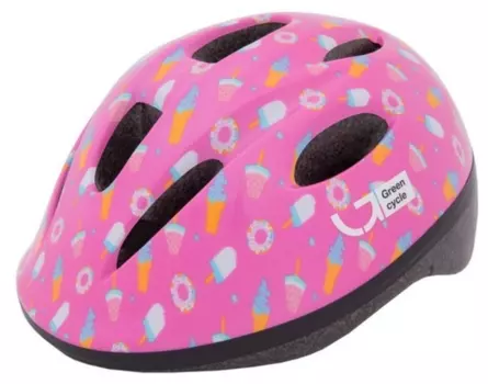 Велошлем детский Green Cycle Sweet, малиновый/розовый, лакированный, 2019 (Размер: 50-54 см)