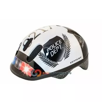 Велошлем детский VENTURA POLICE, черно-белый, 5-731004