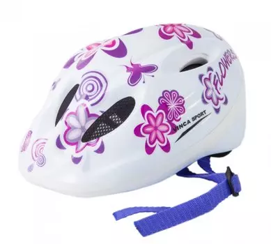 Велошлем детский Vinca sport VSH 5 white, "цветы", белый