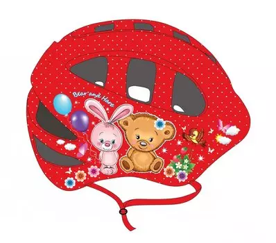 Велошлем детский Vinca Sport, красный, VSH 8 Bear and Hare (Размер: S (48-52 см))