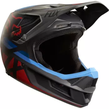 Велошлем Fox Rampage Pro Carbon Seca Helmet, черно-серо-красный