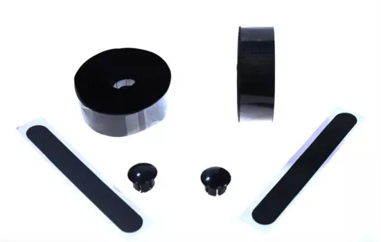 Обмотка на руль TRIX полиуретан, 30х1900 мм, пара, с торцевыми заглушками, черная, HL-GR28-1