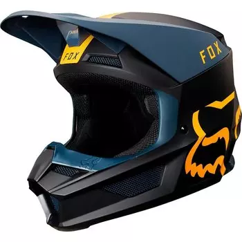 Велошлем Fox V1 Mata Helmet, Navy/Yellow