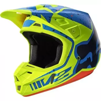 Велошлем Fox V2 Nirv Helmet, Yellow/Blue