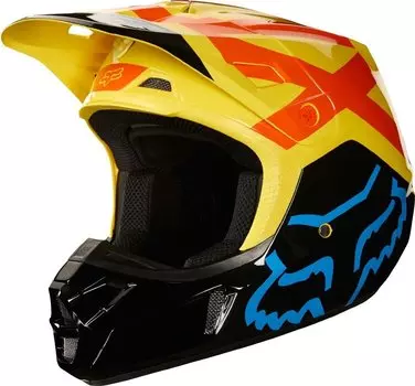 Велошлем Fox V2 Preme Helmet, Black/Yellow, 2018