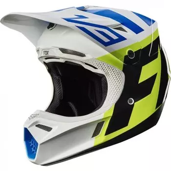 Велошлем Fox V3 Creo Helmet, White/Yellow, 2017