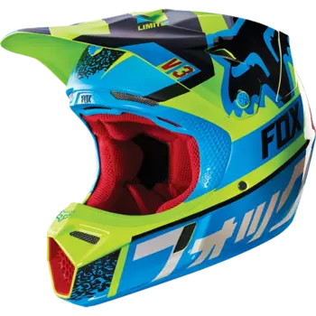 Велошлем Fox V3 Divizion Helmet, Blue/Yellow