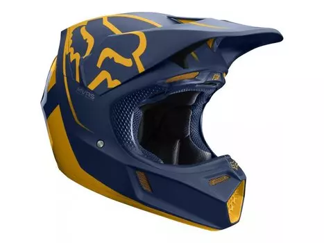 Велошлем Fox V3 Kila Helmet, Navy/Yellow