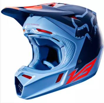 Велошлем Fox V3 Libra Helmet, Orange/Blue