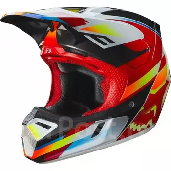 Велошлем Fox V3 Motif Helmet, Red/Yellow