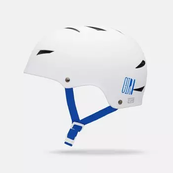 Велошлем Giro FLAK matte white/blue logos