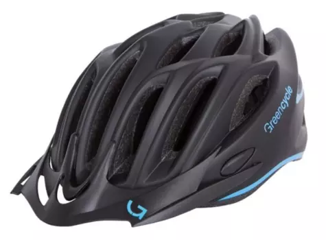 Велошлем Green Cycle New Rock, черно-голубой матовый, 2019