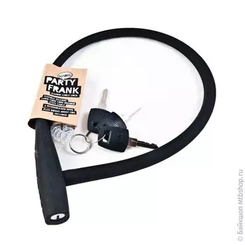Велосипедный замок Knog Party Frank тросовый, на ключ, 620 х 8 мм, (Цвет Black, 11411)