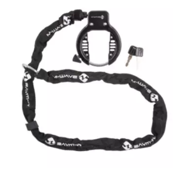 Велозамок M-WAVE Ringchain, с ключом, комбинированный цепь+локер, диаметр звена цепи 5,5 мм, 231458