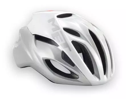 Велошлем MET Rivale, бело-серебристый