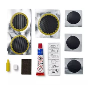 Аптечка велосипедная WELDTITE, 6суперзаплаток (1 увеличитель размера+3 малых и 2 средних)+ клей 5г+шкурка, 7-01004