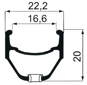 Обод велосипедный REMERX 26" двойной, 559 х 22.2/16.6 х 20, 32 отверстия, 5-380423