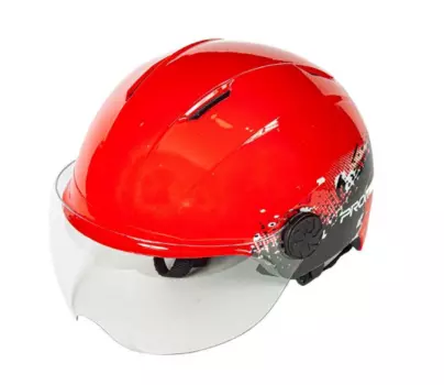 Велошлем Promend TK-12H18, с визором, красный, TK-12H18R-L (Размер: L)