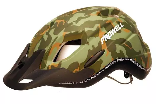 Велошлем PROWELL X-11 Gripen, серия-XC/TRAIL SPORT, камуфляж-зеленый, индивидуальная упаковка