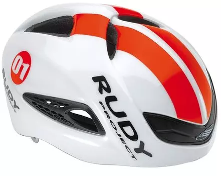 Велошлем Rudy Project BOOST 01. с линзой, White/Red Fluo (Shiny), 2019