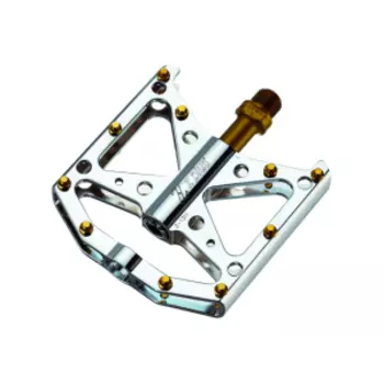 Педали велосипедные Z PLUS, DH/BMX/Fix-gear, алюминий, сменные пины, промподшипник, 100х100х18мм, 360 г, серебро, Z-1311