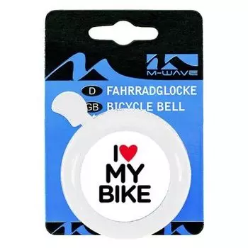 Звонок велосипедный M-Wave "I love my bike", сталь/пластик, детский, с 3D-рисунком, 5-420121
