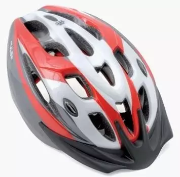 Велошлем спортивный AUTHOR PULSE InMold 092 Red, 15 отверстий (50-56см) красно-белый 8-9001160