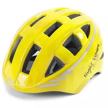 Велошлем Vinca Sport, IN-MOLD, night vision kids, с регулировкой, желтый, VSH 8 night vis kids (Размер: S (48-53 см))