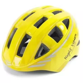 Велошлем Vinca Sport, IN-MOLD, night vision kids, с регулировкой, желтый, VSH 8 night vis kids