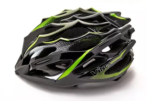 Велошлем Vinca Sport INMOLD VSH 30 green, черный/зеленый