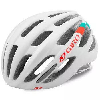 Велошлем женский Giro SAGA MTB, матовый белый/бирюзовый/оранжевый, 2017