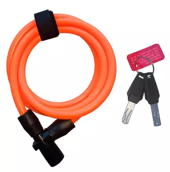 Велосипедный замок Onguard Lightweight Key Coil Cable Lock, тросовый, на ключ, 1500 х 8мм, оранжевый, 8192