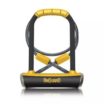 Велосипедный замок Onguard PITBULL DT, U-lock, трос, на ключ, 115 x 230мм, трос 1200 х 10мм, 8005