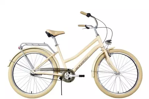 Велосипед женский, городской Stark Comfort Lady 26" 2025 персиковый матовый/светло-лиловый, HQ-0017933 (Рама: S(14.5))