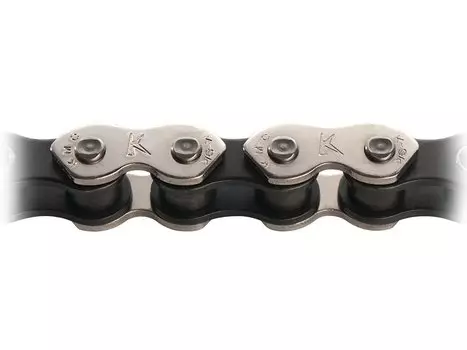 Велосипедная цепь КМС K810, 1 скорость, 1/2X3/32"Х110, массивная, серая, высокопрочные пины, K810