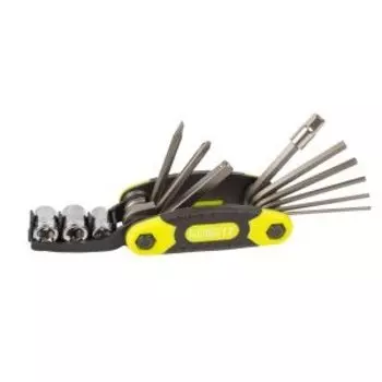 Мультитул AUTHOR унив. ToolBox 12 складн. шестигр., +/- отв, боксы никел. неон-желт-серый(10) 8-10000041