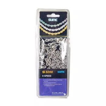 Велосипедная цепь SUMC - S9200, 1/2''x11/128'', 9 скоростей, 116 звеньев, с замком, серебристо-серая, SL566R, ARV000085