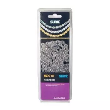 Велосипедная цепь SUMC - SX10, 1/2''x11/128'', 10 скоростей, 116 звеньев, с замком, серебристо-серая, SL559R, ARV000086