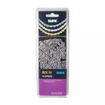 Велосипедная цепь SUMC - SX10, 1/2''x11/128'', 10 скоростей, 116 звеньев, с замком, серебристо-серая, SL559R, ARV000086